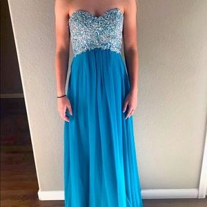 Beautiful teal, size 0 - Prom Dress